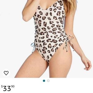 cute leopard one piece swim suit